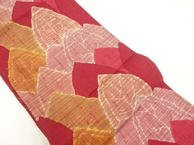 JAPANESE NAGOYA OBI / TSUMUGI / WOVEN LEAVES